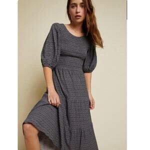 Nation LTD Florence Smocked Peasant Balloon Sleeve Dress, Size XS, Like New